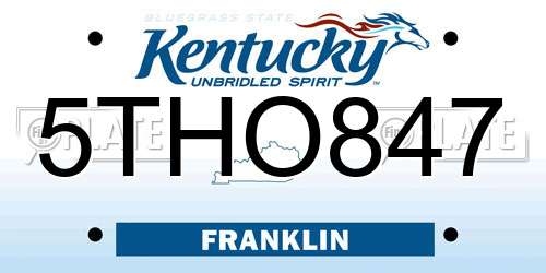5THO847 Kentucky License Plate
