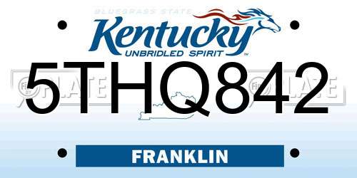 5THQ842 Kentucky License Plate