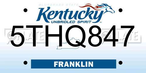 5THQ847 Kentucky License Plate