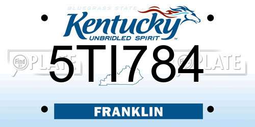 5TI784 Kentucky License Plate