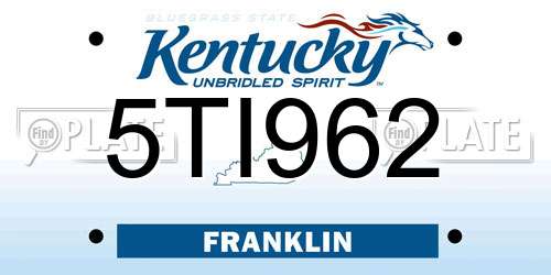5TI962 Kentucky License Plate