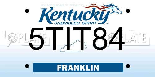 5TIT84 Kentucky License Plate