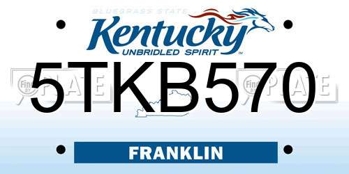 5TKB570 Kentucky License Plate