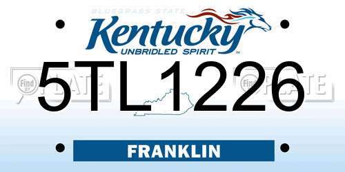 5TL1226 Kentucky License Plate