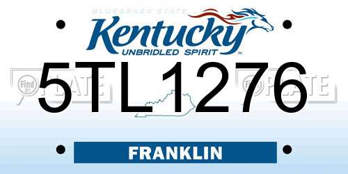5TL1276 Kentucky License Plate