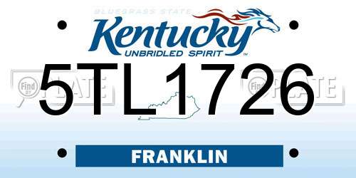 5TL1726 Kentucky License Plate