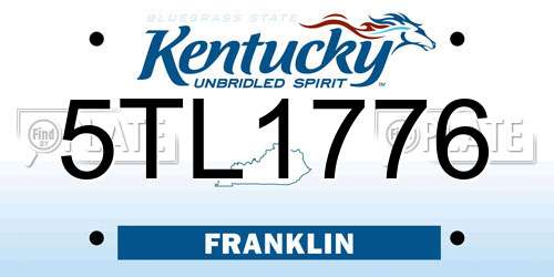5TL1776 Kentucky License Plate