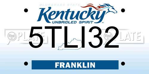 5TLI32 Kentucky License Plate