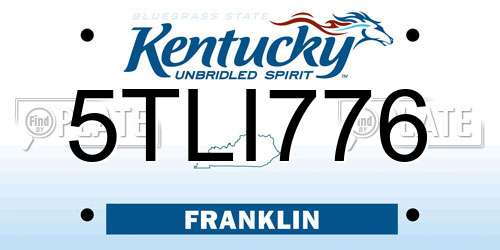 5TLI776 Kentucky License Plate