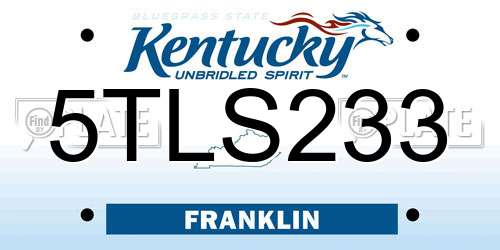 5TLS233 Kentucky License Plate