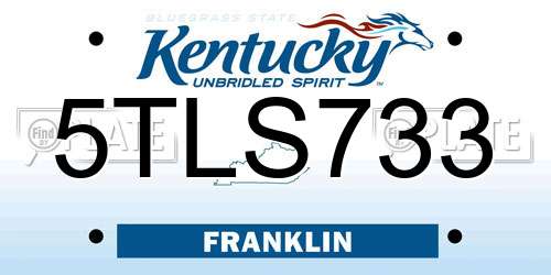 5TLS733 Kentucky License Plate