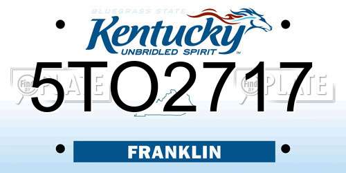 5TO2717 Kentucky License Plate