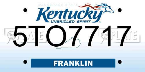 5TO7717 Kentucky License Plate