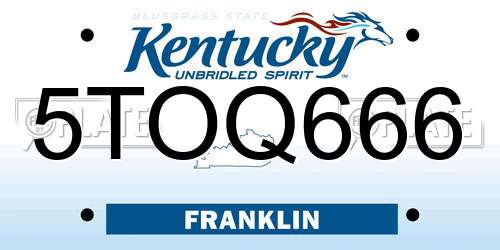 5TOQ666 Kentucky License Plate