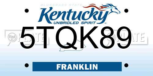 5TQK89 Kentucky License Plate
