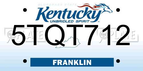 5TQT712 Kentucky License Plate