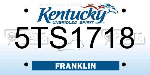 5TS1718 Kentucky License Plate
