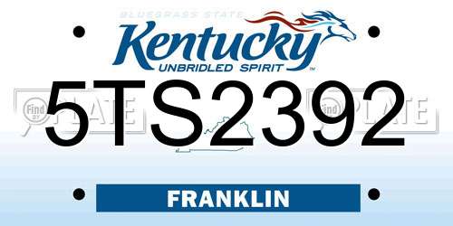 5TS2392 Kentucky License Plate
