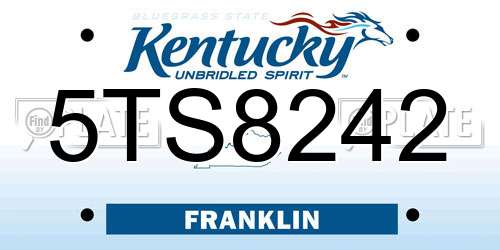 5TS8242 Kentucky License Plate