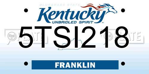 5TSI218 Kentucky License Plate
