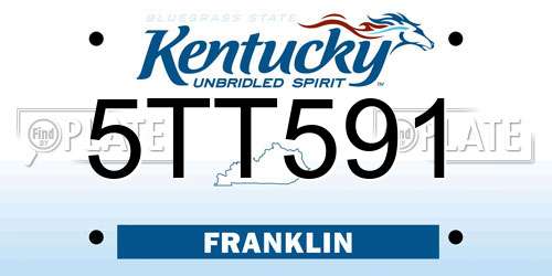 5TT591 Kentucky License Plate