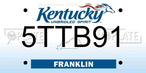 5TTB91 Kentucky License Plate