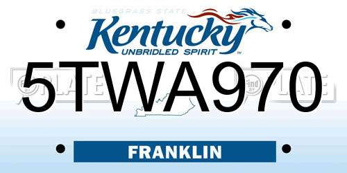 5TWA970 Kentucky License Plate
