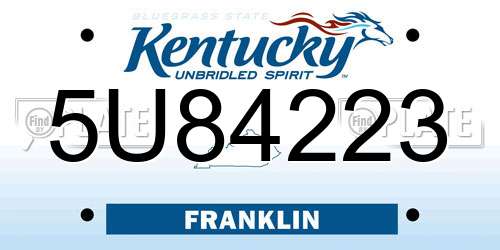 5U84223 Kentucky License Plate