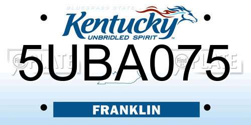 5UBA075 Kentucky License Plate