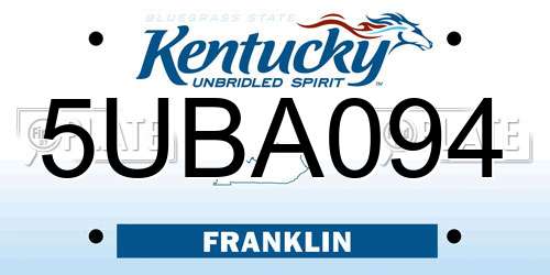 5UBA094 Kentucky License Plate
