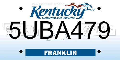 5UBA479 Kentucky License Plate