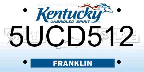 5UCD512 Kentucky License Plate