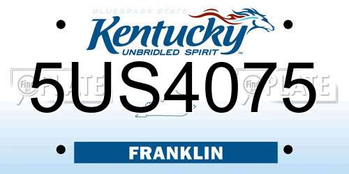 5US4075 Kentucky License Plate