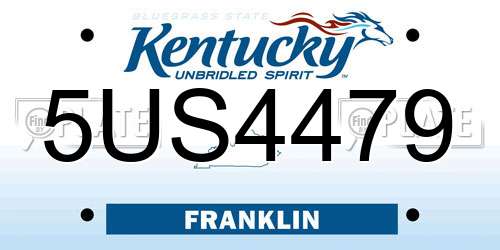 5US4479 Kentucky License Plate