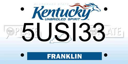 5USI33 Kentucky License Plate