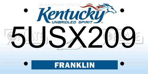 5USX209 Kentucky License Plate