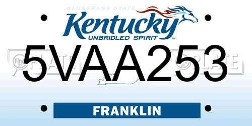 5VAA253 Kentucky License Plate