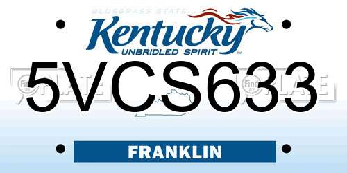 5VCS633 Kentucky License Plate