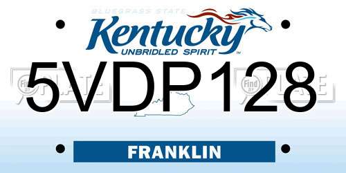 5VDP128 Kentucky License Plate