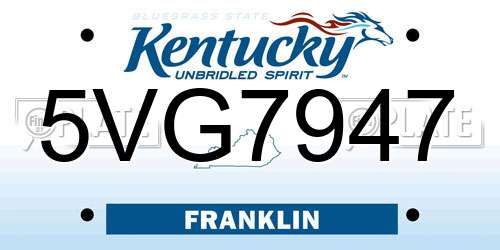 5VG7947 Kentucky License Plate