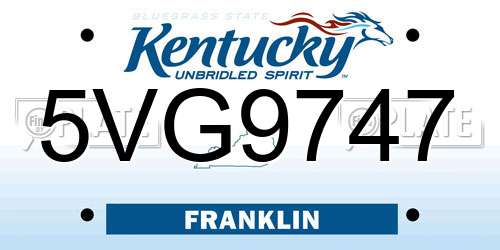 5VG9747 Kentucky License Plate
