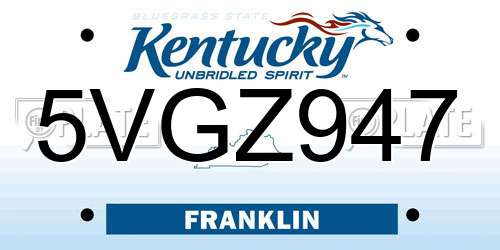5VGZ947 Kentucky License Plate