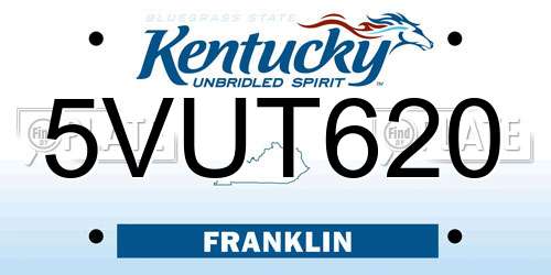 5VUT620 Kentucky License Plate