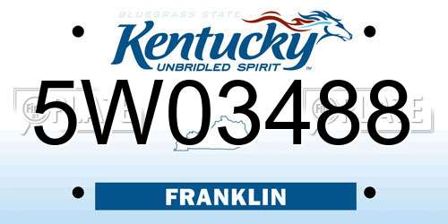 5W03488 Kentucky License Plate