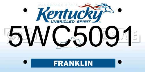 5WC5091 Kentucky License Plate