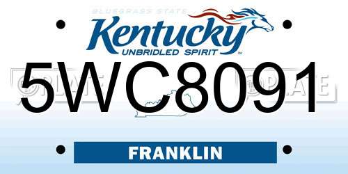 5WC8091 Kentucky License Plate