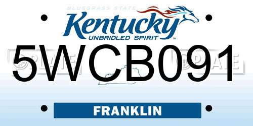 5WCB091 Kentucky License Plate