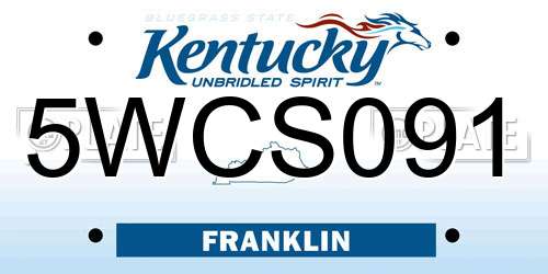 5WCS091 Kentucky License Plate