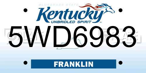 5WD6983 Kentucky License Plate