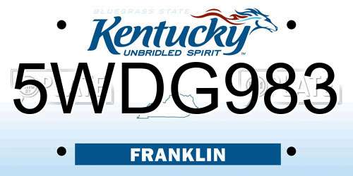 5WDG983 Kentucky License Plate